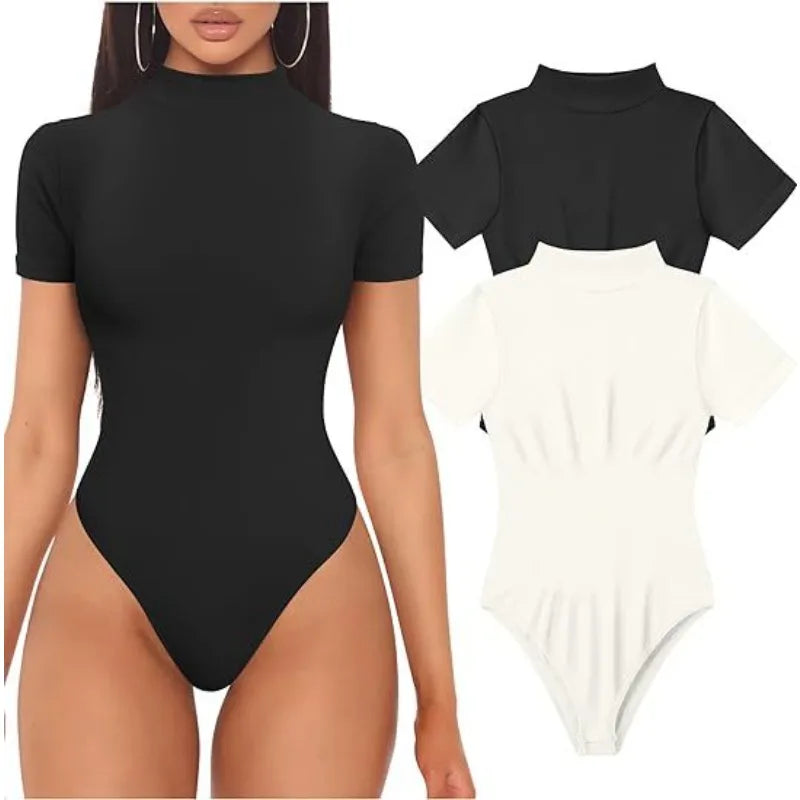 Short Sleeve Turtleneck Bodysuit